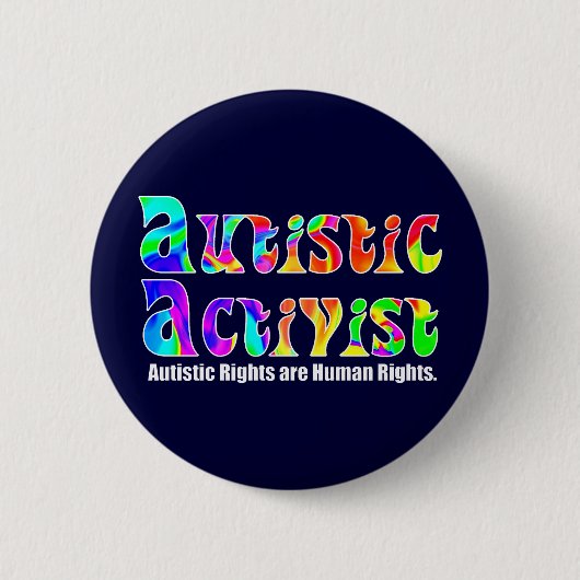 Autistische Knöpfe des Aktivisten-(Farbe) Button (Vorderseite)