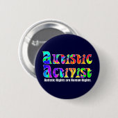 Autistische Knöpfe des Aktivisten-(Farbe) Button (Vorne & Hinten)