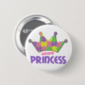 Autistische Prinzessin 1 AUTISMUS Button (Vorne & Hinten)
