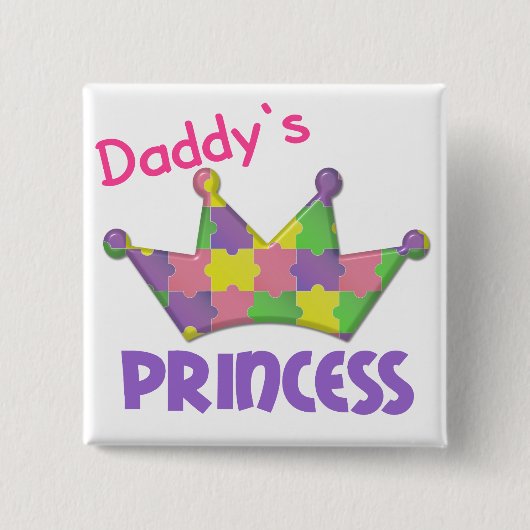 Autistische Prinzessin 3 AUTISMUS Button (Vorderseite)