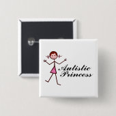 Autistische Prinzessin (Mädchen) Button (Vorne & Hinten)