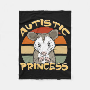 Autistische Prinzessin Niedlich Opossum Autismus B Fleecedecke