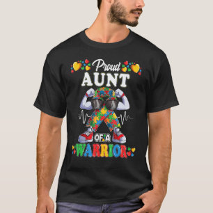 Autistische Ribbon Puzzle Tante Autismus Bewusstse T-Shirt