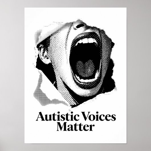 Autistische Stimmen sind wichtig | Design von B&W- Poster (Vorne)