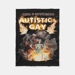 Autistische und Gay Skeletton Funny Autism Skelett Fleecedecke