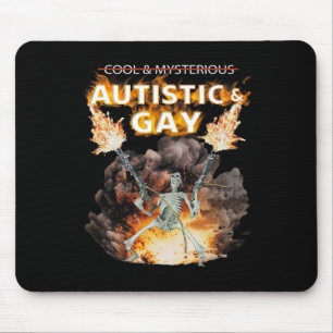 Autistische und Gay Skeletton Funny Autism Skelett Mousepad