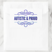 Autistische und stolz Lila Wirbel Rechteckiger Aufkleber (Tasche)