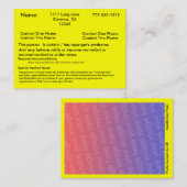 Autistische wachsame Karte V2 (Vorne/Hinten)