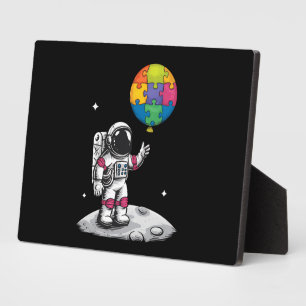 Autistischer Astronaut Ballon Weltraum Autismus-Be Fotoplatte