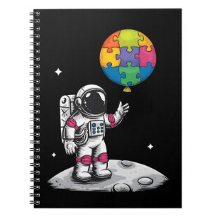 Autistischer Astronaut Ballon Weltraum Autismus-Be Notizblock