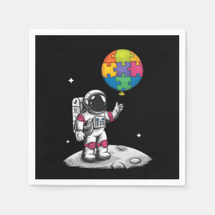 Autistischer Astronaut Ballon Weltraum Autismus-Be Serviette
