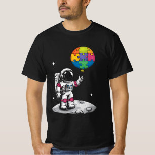 Autistischer Astronaut Ballon Weltraum Autismus-Be T-Shirt