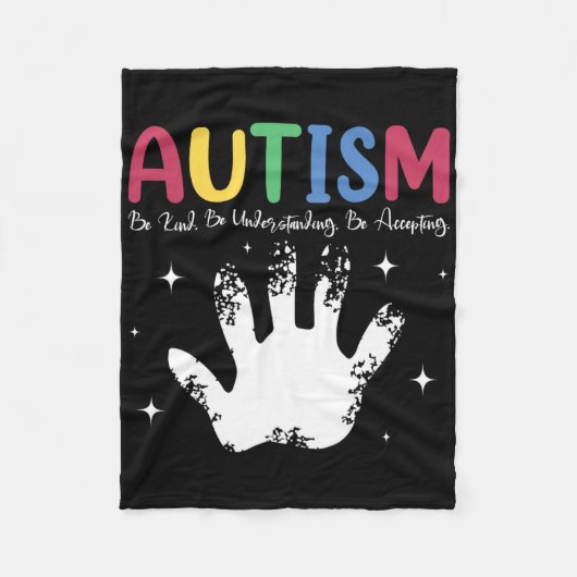 Autistischer Junge oder Mädchen Autismus Sei nett Fleecedecke (Vorderseite)