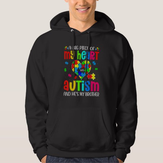 Autistischer Junge Piece Mein Herz hat Autismus Er Hoodie (Vorderseite)