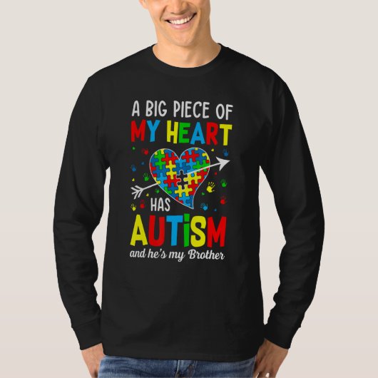 Autistischer Junge Piece Mein Herz hat Autismus Er T-Shirt (Vorderseite)