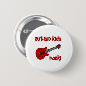 Autistischer Kinderfelsen mit Gitarre (mehrfache Button (Vorne & Hinten)