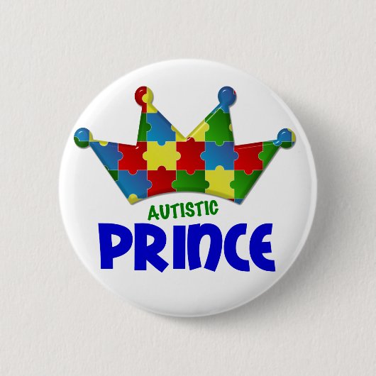 Autistischer Prinz 1 AUTISMUS Button (Vorderseite)
