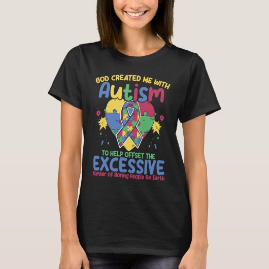 Autistischer Puzzle-Gott hat mich mit Autismus-Bew T-Shirt (Vorderseite)