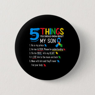 Autistischer Sohn Autism Awareness Unterstützung f Button