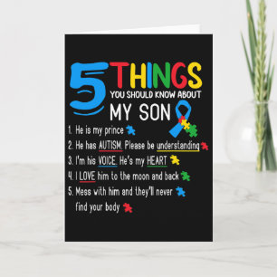 Autistischer Sohn Autism Awareness Unterstützung f Karte