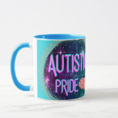Autistischer Stolz Aquamarine Brain Coffee Tasse (Links)