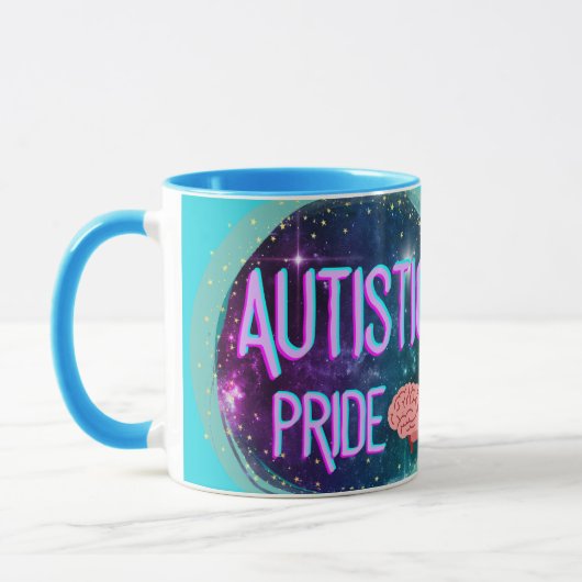 Autistischer Stolz Aquamarine Brain Coffee Tasse (Links)