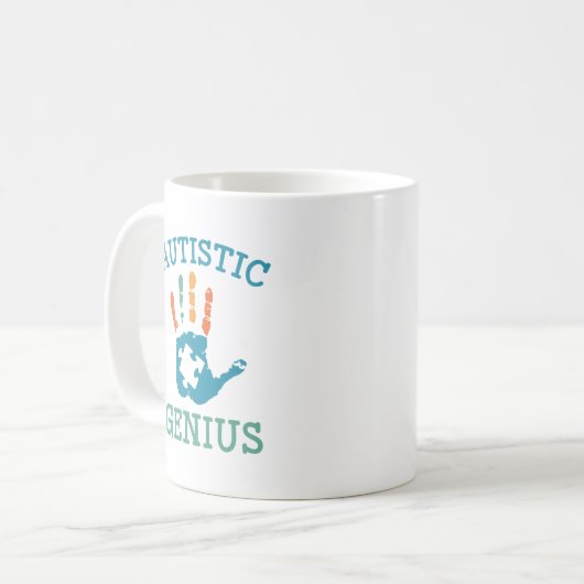 Autistisches Genie Kaffeetasse (Vorderseite Links)