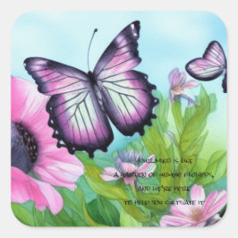 Autistisches Kind - Garten der Einzigartigkeit Quadratischer Aufkleber