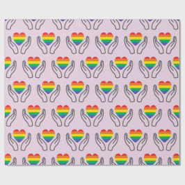 Autistisches Regenbogen-Herz Unterstützende Hände Geschenkpapier