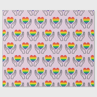Autistisches Regenbogen-Herz Unterstützende Hände Geschenkpapier