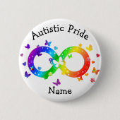 Autistisches Stolz-Unendlichkeitssymbol Button (Vorderseite)