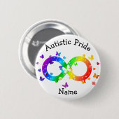Autistisches Stolz-Unendlichkeitssymbol Button (Vorne & Hinten)