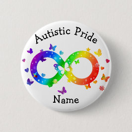 Autistisches Stolz-Unendlichkeitssymbol Button