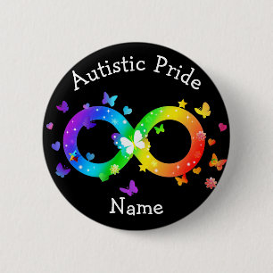 Autistisches Stolz-Unendlichkeitssymbol Button
