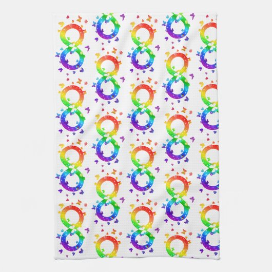 Autistisches Stolz-Unendlichkeitssymbol Geschirrtuch (Vertikal)