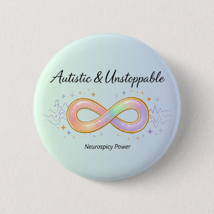 Autistisches unaufhaltsames Pastell-Unendlichkeits Button