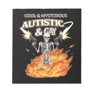 Autistisches und Schwules Skelett Lustig Autismus- Notizblock