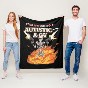 Autistisches und schwules Skelett Lustige Autismus Fleecedecke