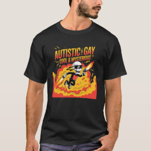 Autistisches und schwules Skelett Lustige Autismus T-Shirt