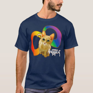 Autiticat autistische Katze Stolz Regenbogen Unend T-Shirt