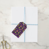 Autmn Solid Flying Blätter - Lila & gelb Design Geschenkanhänger (Mit Garn)
