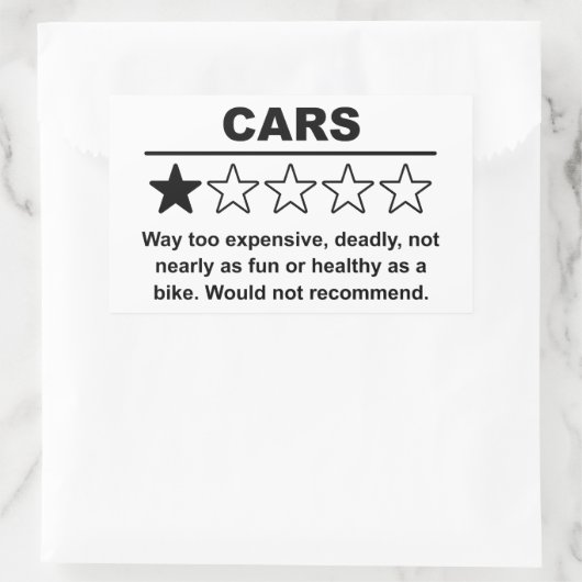 Auto-1-Sterne-Bewertung Rechteckiger Aufkleber (Tasche)