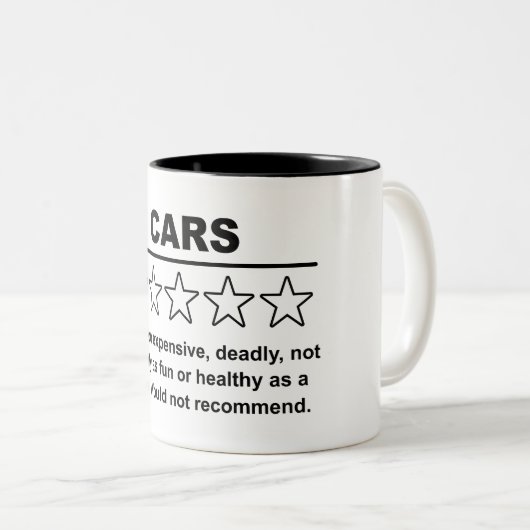 Auto-1-Sterne-Bewertung Zweifarbige Tasse (VorderseiteRechts)