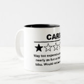 Auto-1-Sterne-Bewertung Zweifarbige Tasse (Vorderseite Links)