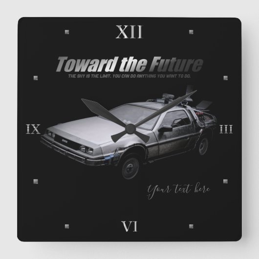 Auto: Acrylwand-Uhr Quadratische Wanduhr (Vorderseite)