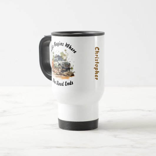 Auto Adventure Travel Mug Reisebecher (Vorderseite Links)