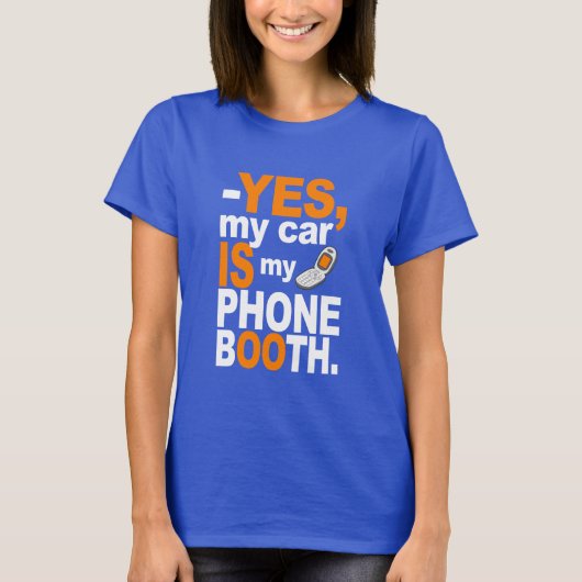 Auto als Telefonkabine Shirt - wählen Sie Stil & F (Vorderseite)