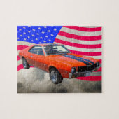 Auto AMCs Javlin mit amerikanischer Flagge Puzzle (Horizontal)