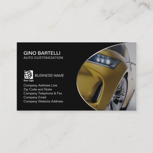 Auto Anpassung Gelbwagen Visitenkarte (Vorderseite)