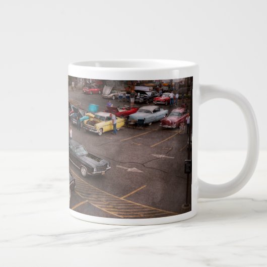 Auto - Antike Autoshow Jumbo-Tasse (Rechts)